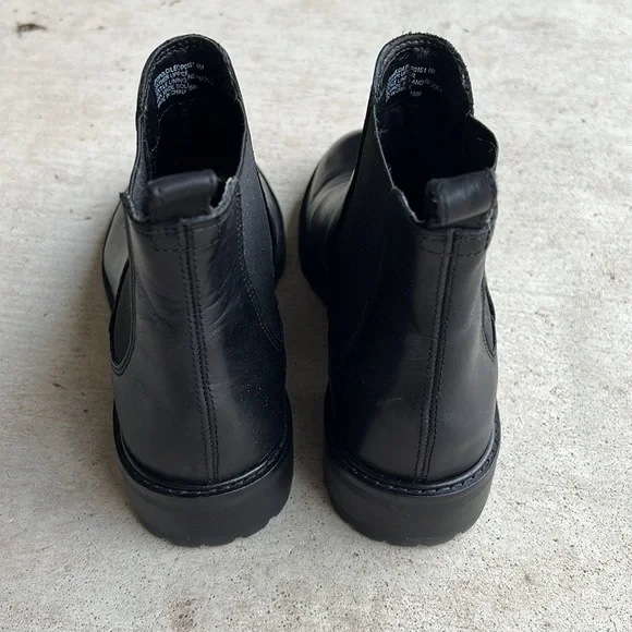 Steve Madden Womens Leopold Black Leather Round Toe Chelsea Boots Shoes Size 6 - Picture 4 of 5